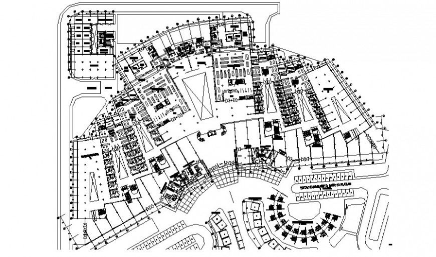 Landscaping details of area drawing in autocad