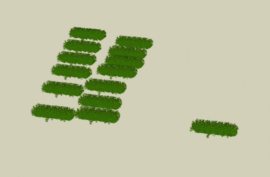 Landscaping grass detail 3d model layout sketch-up file