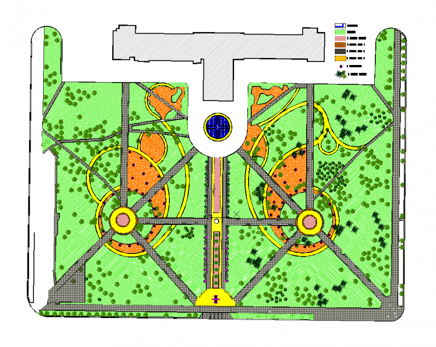 Landscaping ground detail elevation and plan autocad file