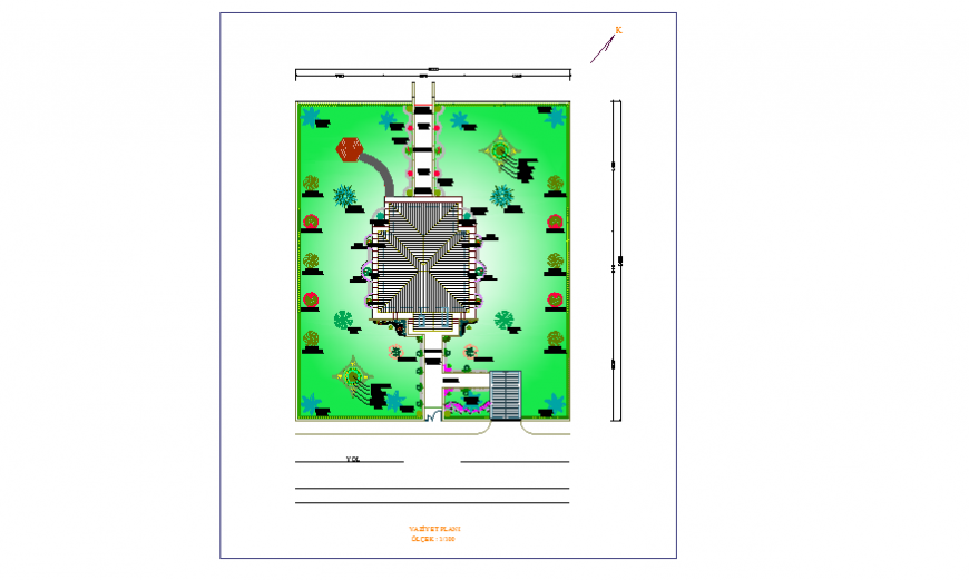Cottage House Landscaping Layout Plan in DWG Format