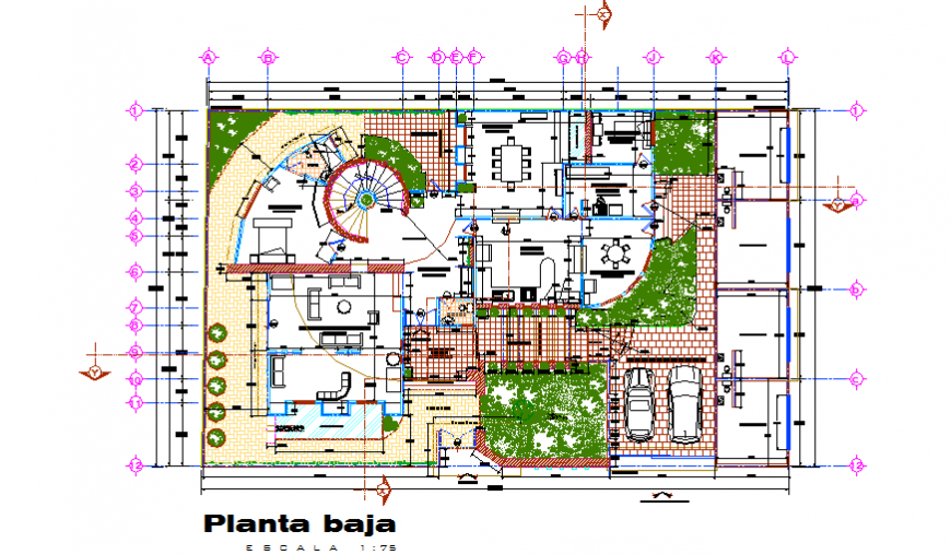 Landscaping Layout design drawing of Farm house design drawing