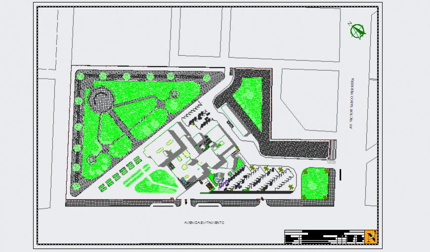 Landscaping Layout of Hospital design drawing