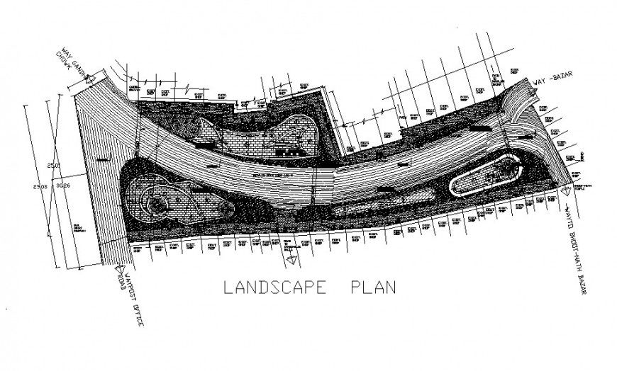 Landscaping plan of an area map detail CAD block layout file in autocad format