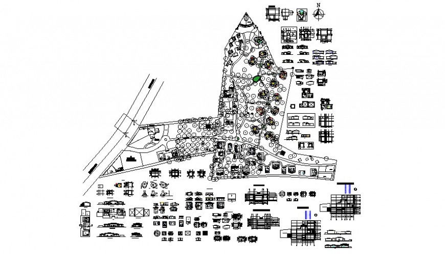 Landscaping Topographical 2D Layout Plan AutoCAD File