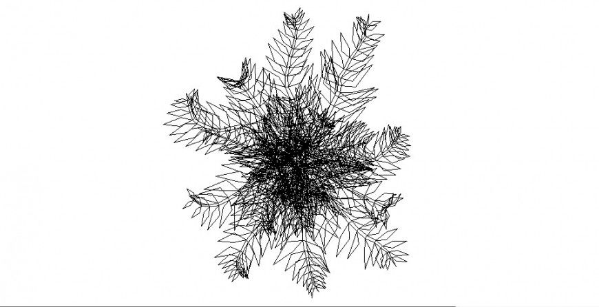 Landscaping trees detail 2d view elevation autocad file