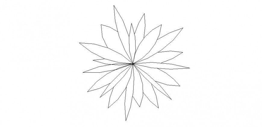 Landscaping trees detail 2d view elevation layout dwg file