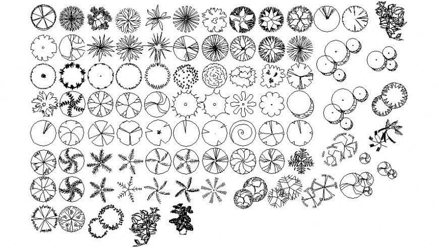 Landscaping units drawings 2d view elevation layout autocad file