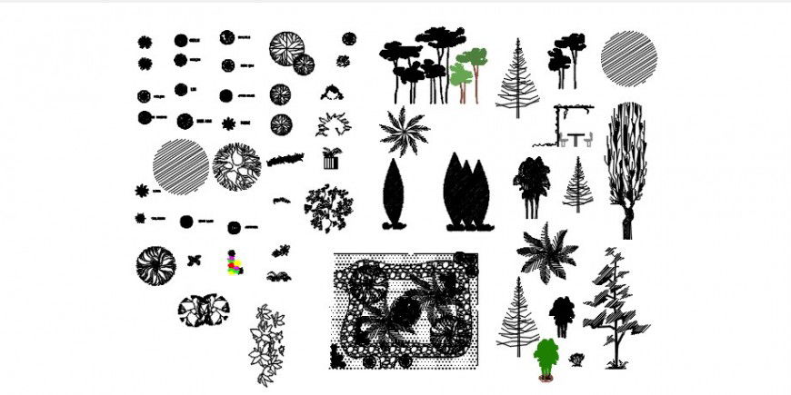 Landscaping units drawings details 2d view autocad file