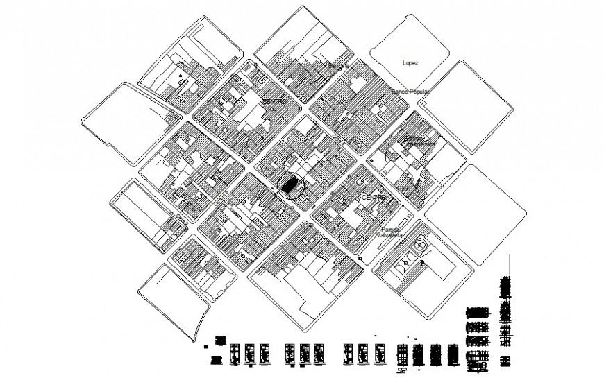 Landscaping zonal division units detail 2d drawing Autocad file