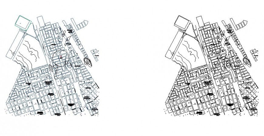 Landscaping zonal mapping details of an area drawing in autocad