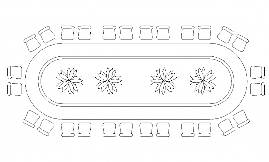 Large conference table cad  block details dwg file