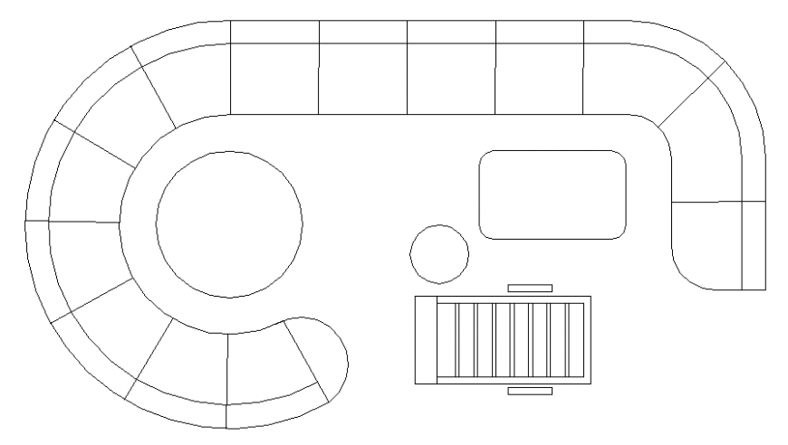 Large Living Room Sofa Planning in AutoCAD File Design