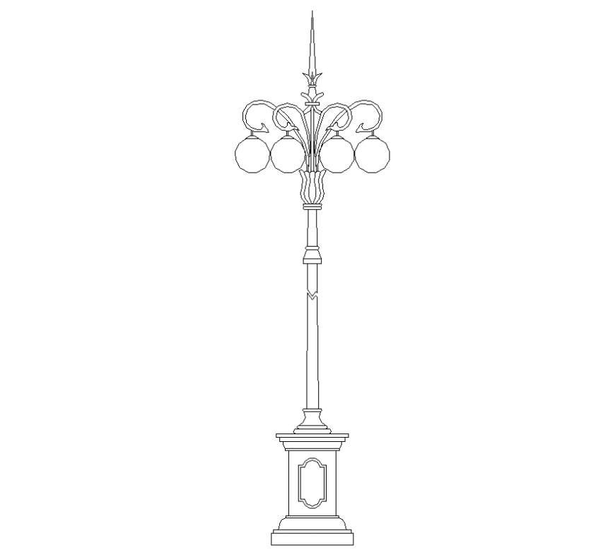 Large street light CAD blocks detail autocad file