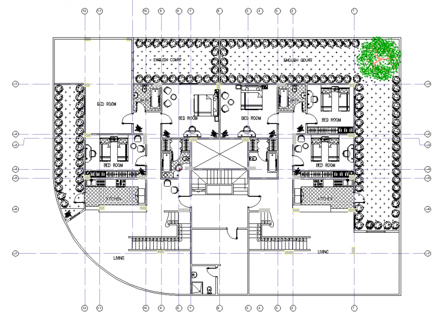 Large villa drawing in dwg file.
