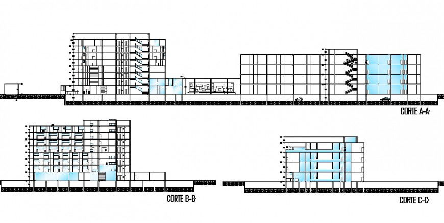 Las delicious hotel elevation and all sided sectional drawing details dwg file