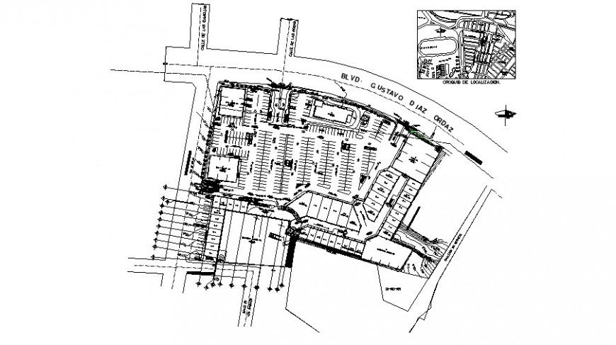 Las Palmas commercial Centre plan in auto cad