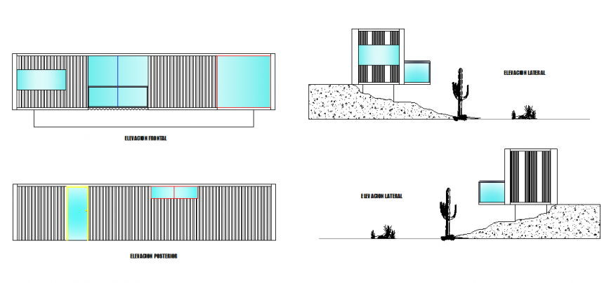 Latest and posh building front elevation design dwg file