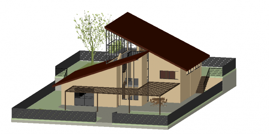 Latest concept of a bungalow design model dwg file