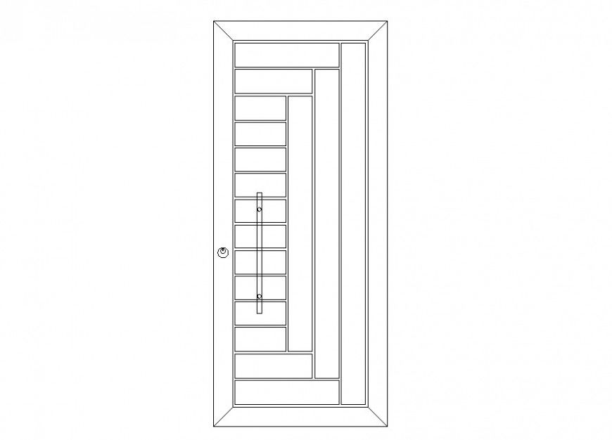 Latest design of a door front view detail dwg file
