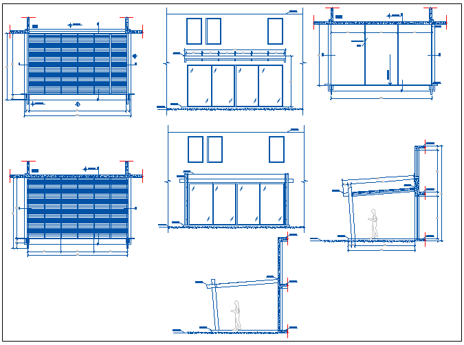 lattice frame of garden architecture project dwg file