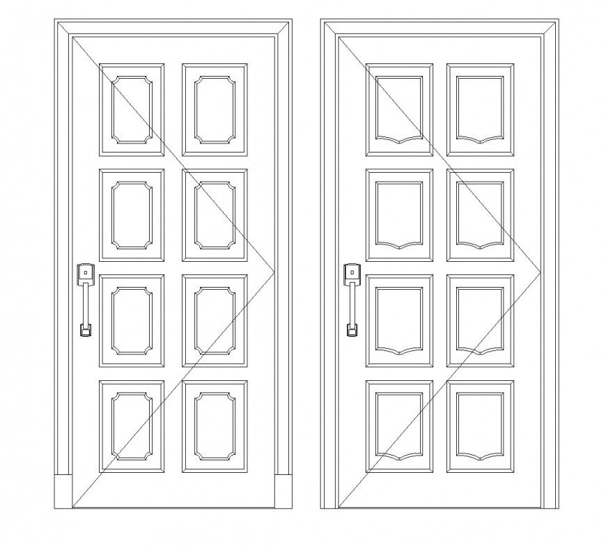 Lattice doors CAD block dwg file