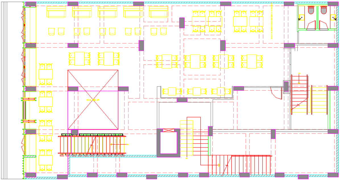 layout plan of a restaurant dwg file