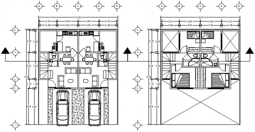 Layout CAD drawings of house 2d view autocad software file