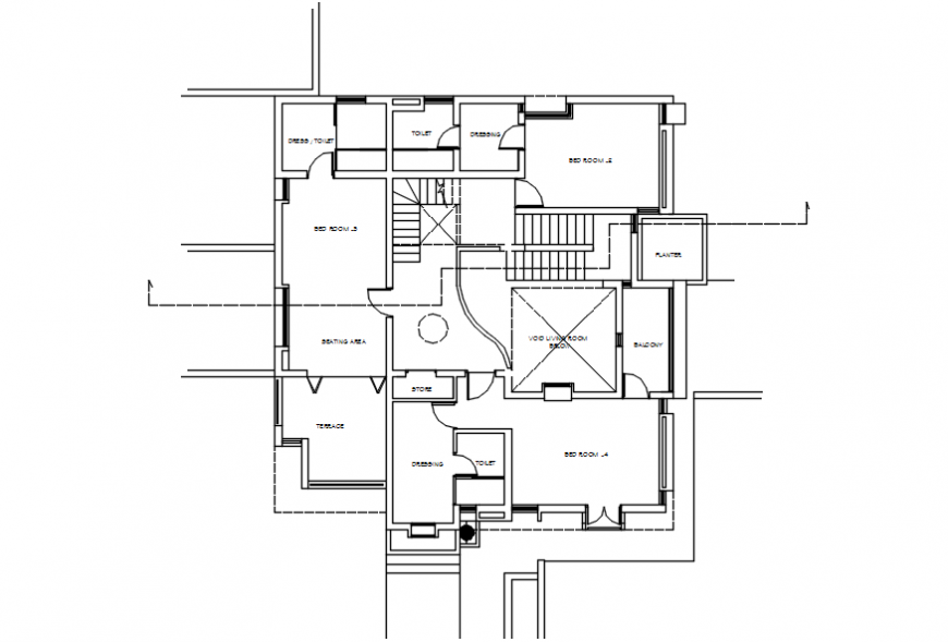 Layout CAD drawings of housing bungalow autocad software file