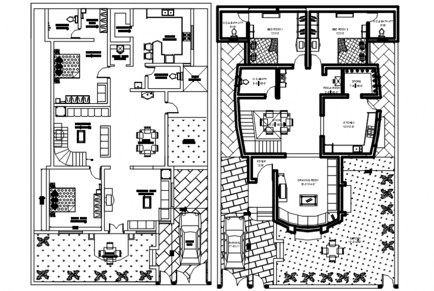Layout floor plan of house CAD drawings autocad software file