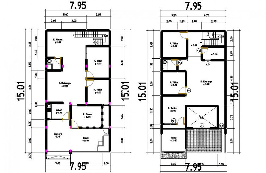 Layout house CAD drawings plan dwg autocad software file