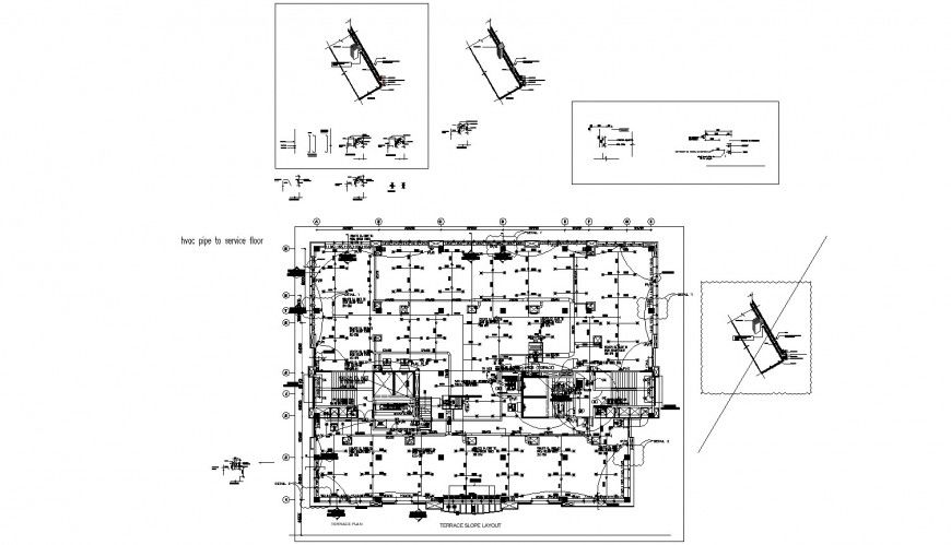 Layout of fire hydrate and sprinkler electric system of sixth floor of research institute cad drawing details dwg file