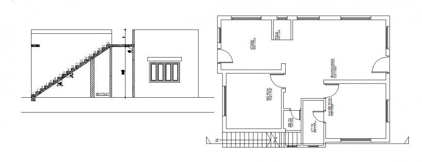 Layout of house plan and elevation in AutoCAD