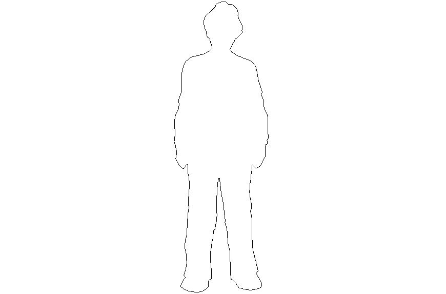 Layout of man shadow people detail dwg file