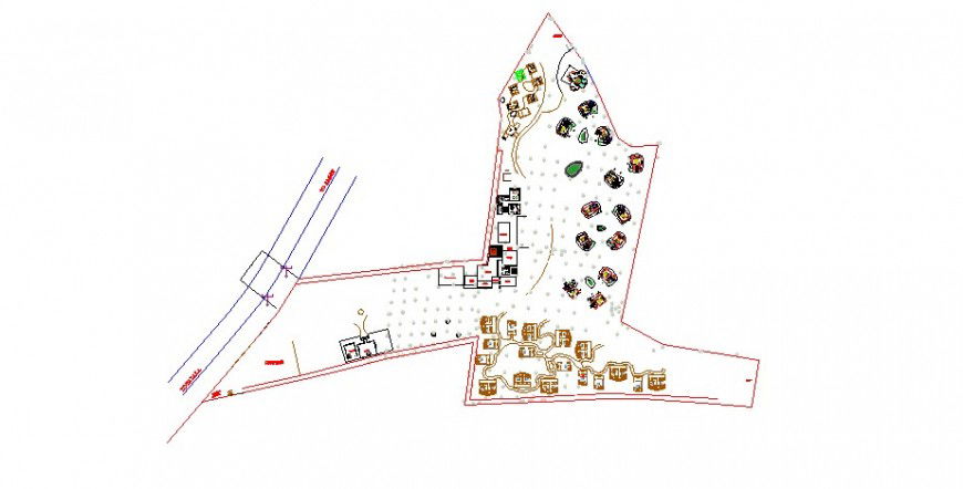 Layout of residential area plan in AutoCAD file