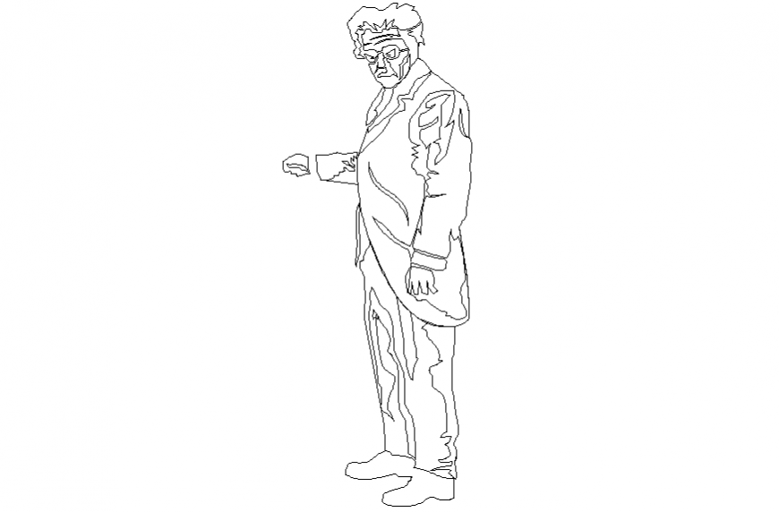 Layout of scientist people 2 d detail dwg file