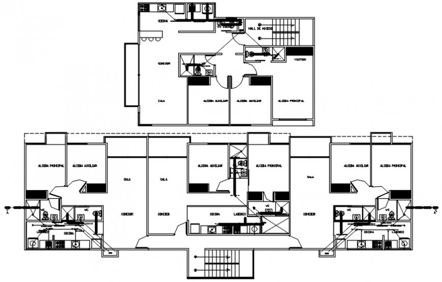 Layout plan drawings of house 2d view autocad software file