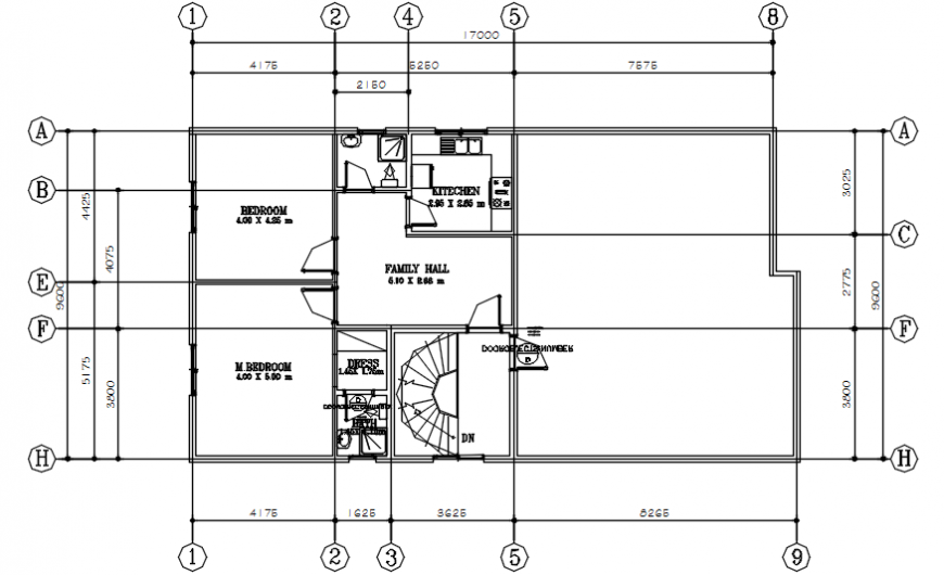 Layout plan multifamily residence dwg file