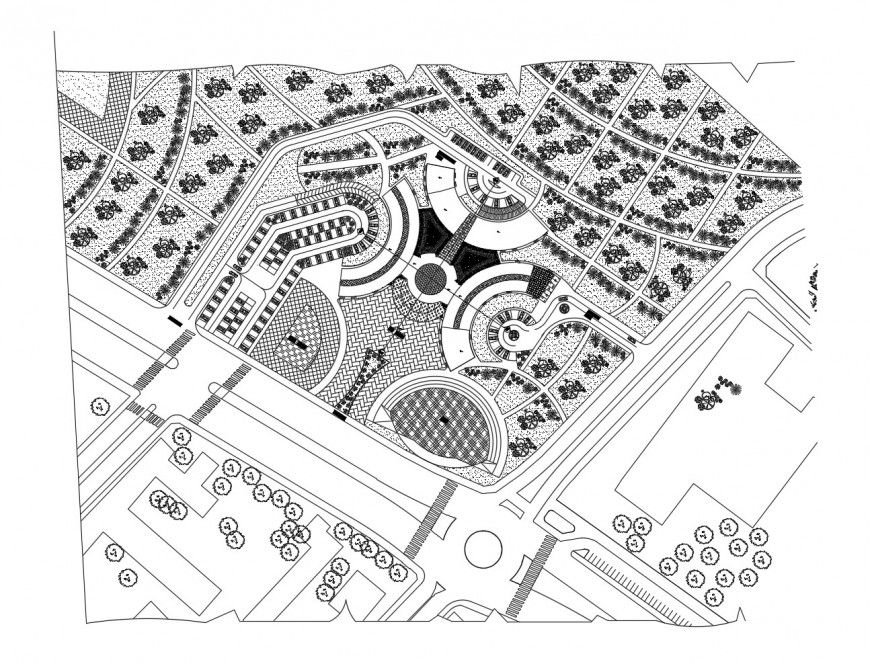 Layout plan of a commercial area layout file in autocad format