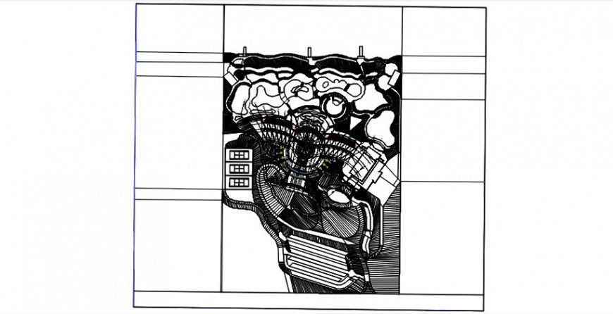 layout plan of a hotel 2d model file view