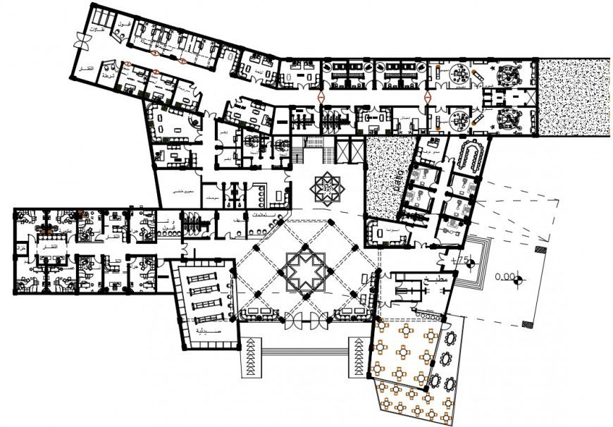 layout plan of a hotel 2d plan view