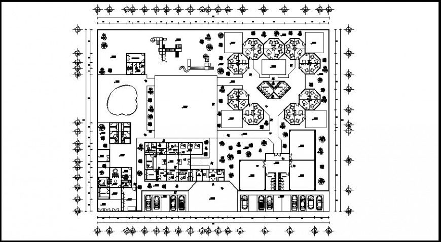 layout plan of a hotel 2d project