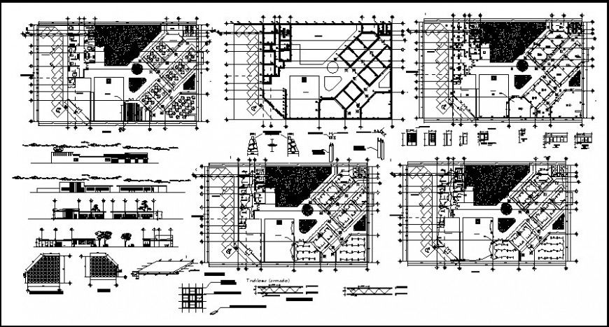 layout plan of a hotel and furniture detail