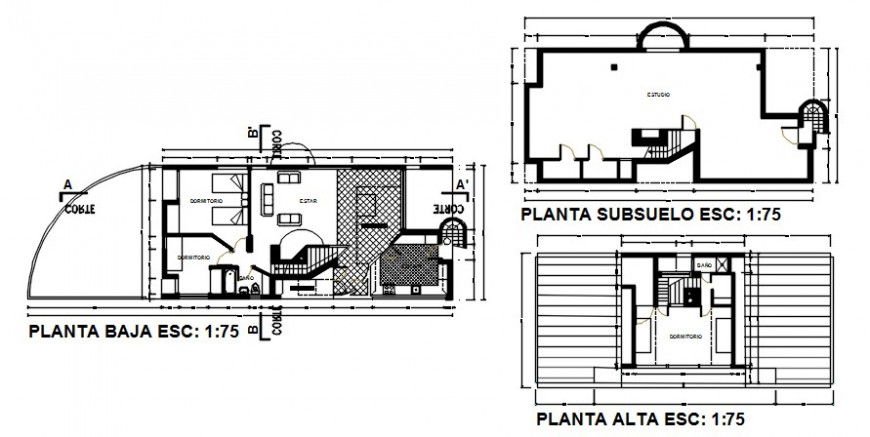 layout plan of a hotel and furniture details