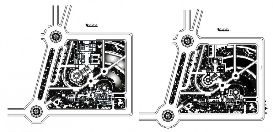 layout plan of a hotel and musem