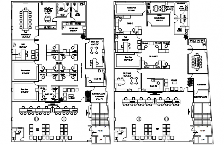 layout plan of a office 2d files