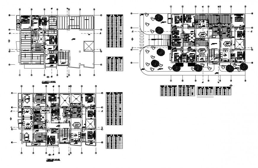 Layout plan of an apartment building autocad file
