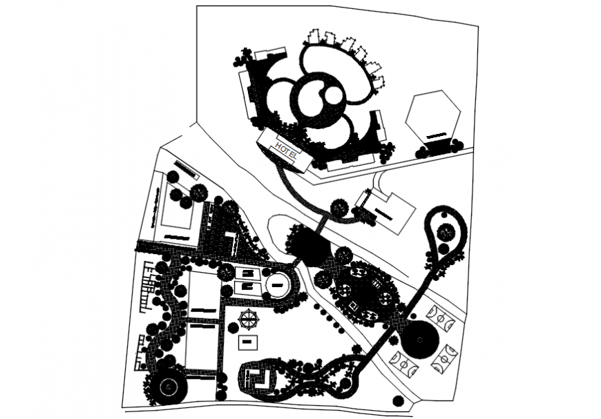 Layout plan of architectural view of house in AutoCAD