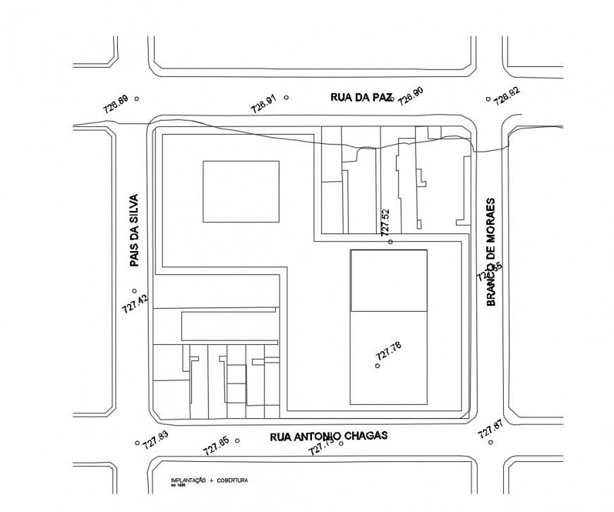 Layout plan of commercial building in auto cad