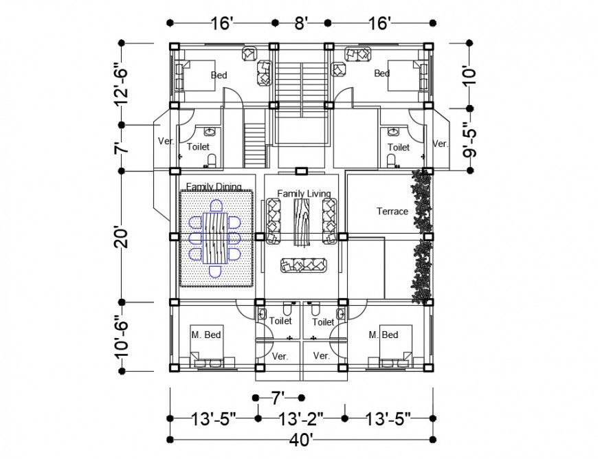 Layout plan of house 2d view CAD drawings details in autocad file
