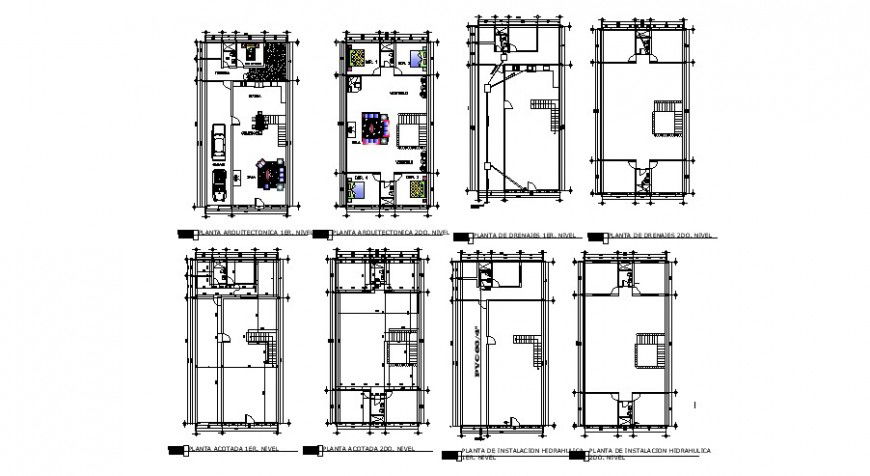 Layout plan of housing apartment 2d view autocad file